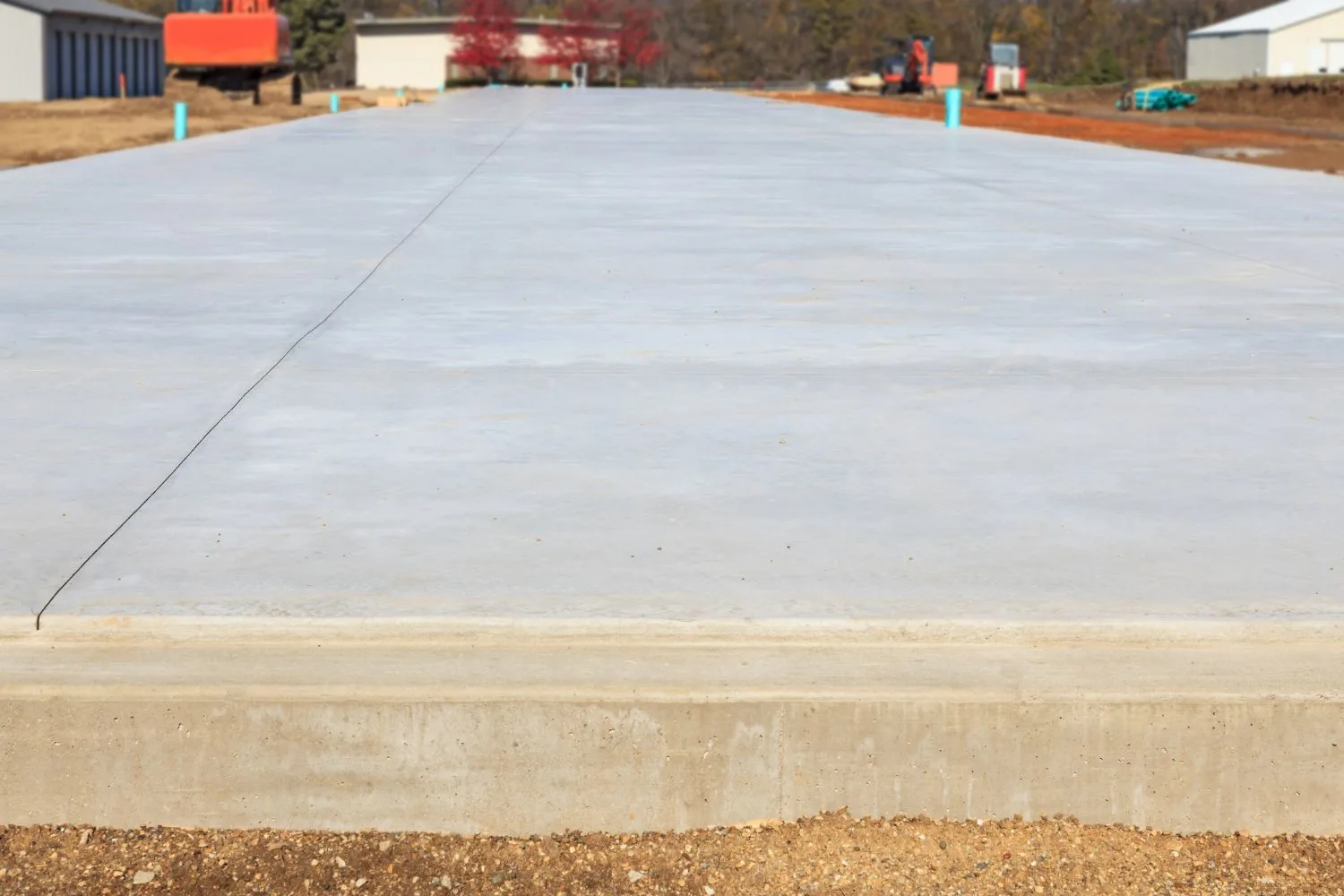 Freshly finished concrete house slab on a building site